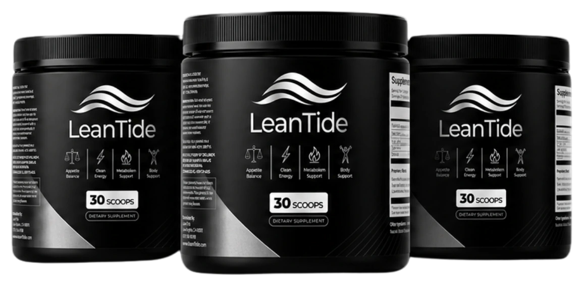 Three jars of LeanTide dietary supplement